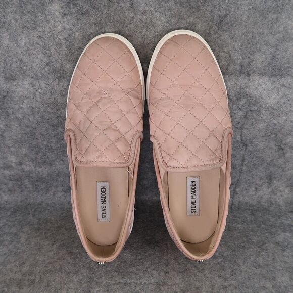 Steve Madden Shoes Women 9 Sneaker Slip On Fashion Casual Quilted Pink Lifestyle - Picture 6 of 12